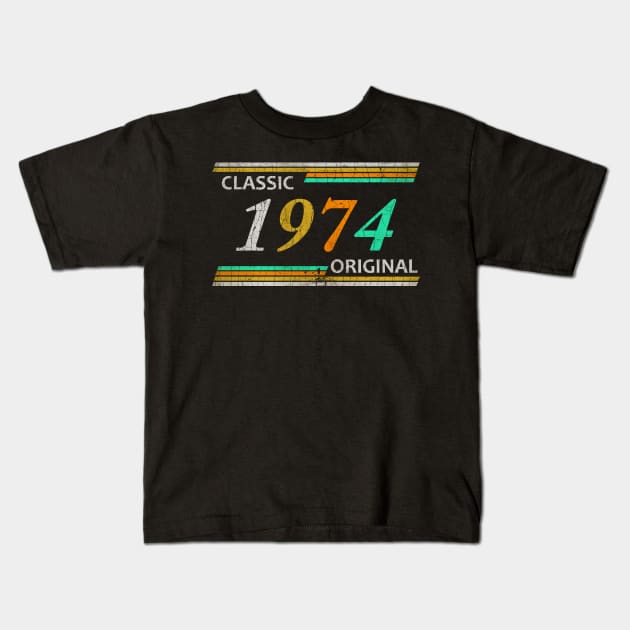 Classic 1974 Original Kids T-Shirt by tepe4su